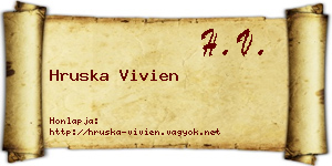 Hruska Vivien névjegykártya